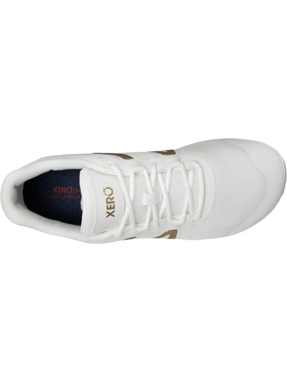 Xero Men's White Gold Rubber Lightweight Lace Up Running Classy Athletic Shoes